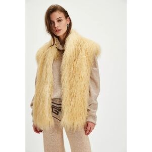 Free People Apparis Laila Faux Fur Vest Panna‎ Cotta Ivory Women's Size Large